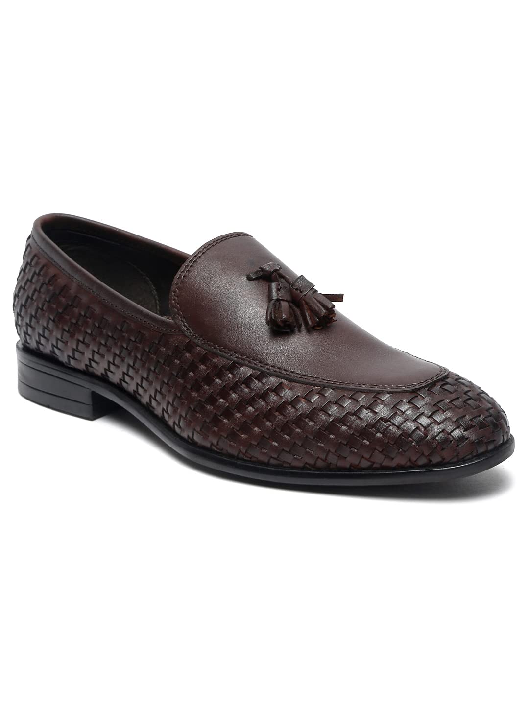 TEAKWOOD LEATHERS Men Brown Basket Weave Loafers_Size 43 (B0BZJ366MM) Amazon Price History, Amazon Price Tracker