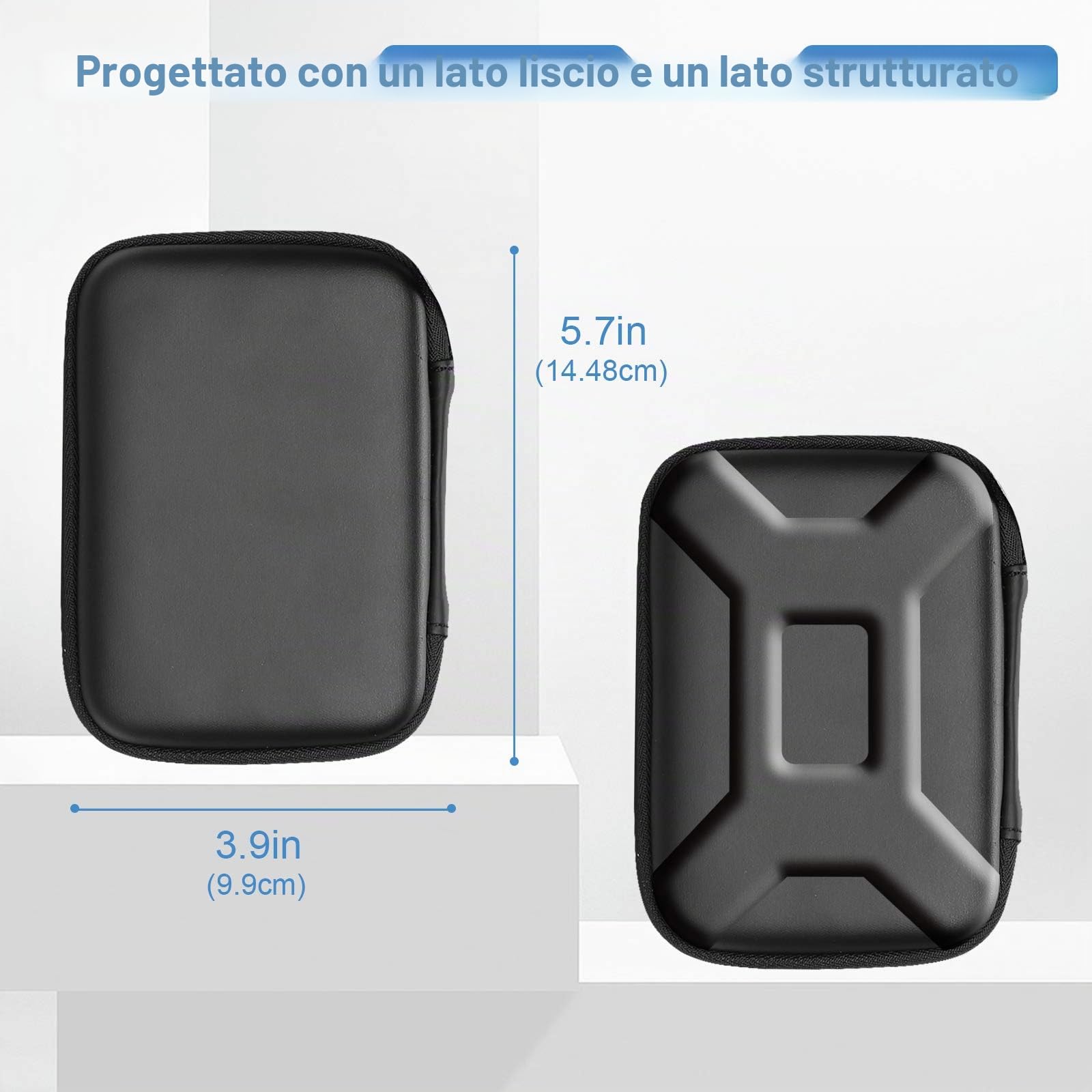 ProCase Custodia Hard Disk Esterno 2.5'', Custodia Rigida per HDD SSD TOSHIBA Western Digital Maxtor WD KESU Seagate Hitachi Samsung 500G 1TB 2TB 3TB 4TB, Borsa da Viaggio per Samsung T9 SSD –Nero