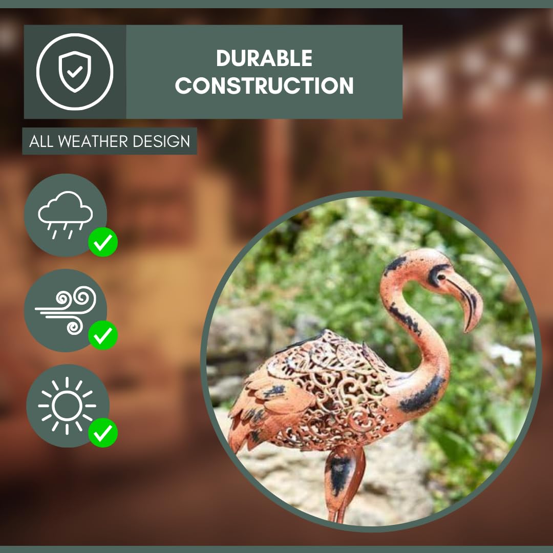 Garden Mile® Solarlampe Kupfer Bronze-Effekt Metall-Silhouette, Garten Tierskulpturen Farbwechselnde LED-Leuchten, atemberaubende vielseitige Gartendeko