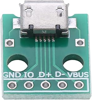 10 Stück Micro USB Buchse auf Schraubklemme, Micro-USB-Buchse auf DIP-Adapterplatine 5 Pin 2,54 mm USB DIP Adapter