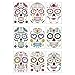 Adesivi per il viso di Halloween Adesivi per tatuaggi da 9 pezzi per adulti (KidsSkull Costume Puntelli per feste)