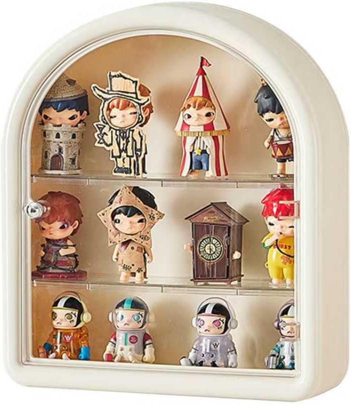 BOHOIDEE 3 Tiers Clear Display Case for Figures, Large Storage Organizers Box with Magnetic Door, Wall-Mounted Dustproof Showcase for Collectibles Action Figure(1, Wall-Mounted Large)