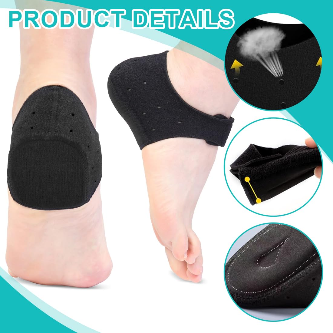 GXGM Protector de talón de gel de Fascitis plantar, Copa de talón para hombres y mujeres, alivia el dolor del talón, tendón de Aquiles seco y agrietado almohadilla de apoyo del talón
