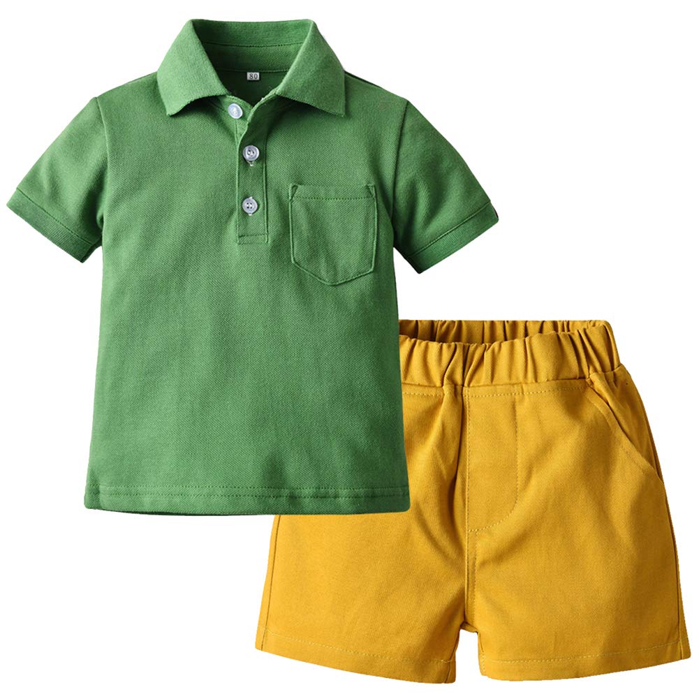 amropi Bebé Niños Verano Conjuntos de Ropa Manga Corta Camisas con Elástico Pantalones Cortos para 0 a 6 años