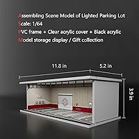 Vista 4 de Hot Diecast Wheels Display Case - 164 Scale Die-cast Model Car Display Case with LED Light and Acrylic Cover, Hot Diecast Wheels Parking Garage