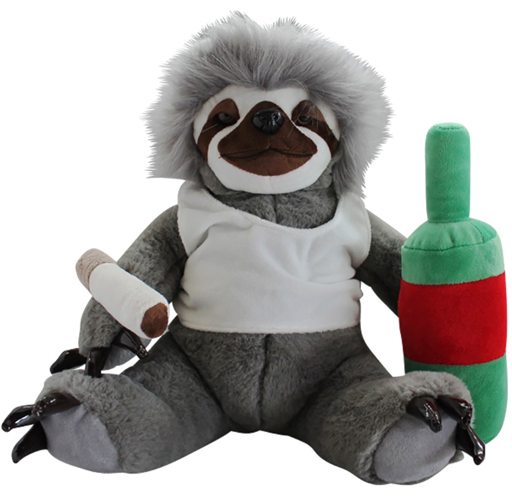 Gears Out Moochie The Farting Slacker Sloth - 32cm Lazy Sloth Plush - Stuffed Animals for Adults - Squeeze His Foot and He Farts on Demand - Sloth Gifts Stuffed Sloth Toy Life in The Slow Lane