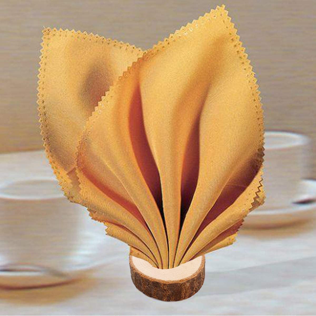 Serviettenringe mit Schnallen/Tischdekoration, 7-teiliges Set kreativer Serviettenringe aus Holz für Dinner, Hochzeit, Bankett und Partys