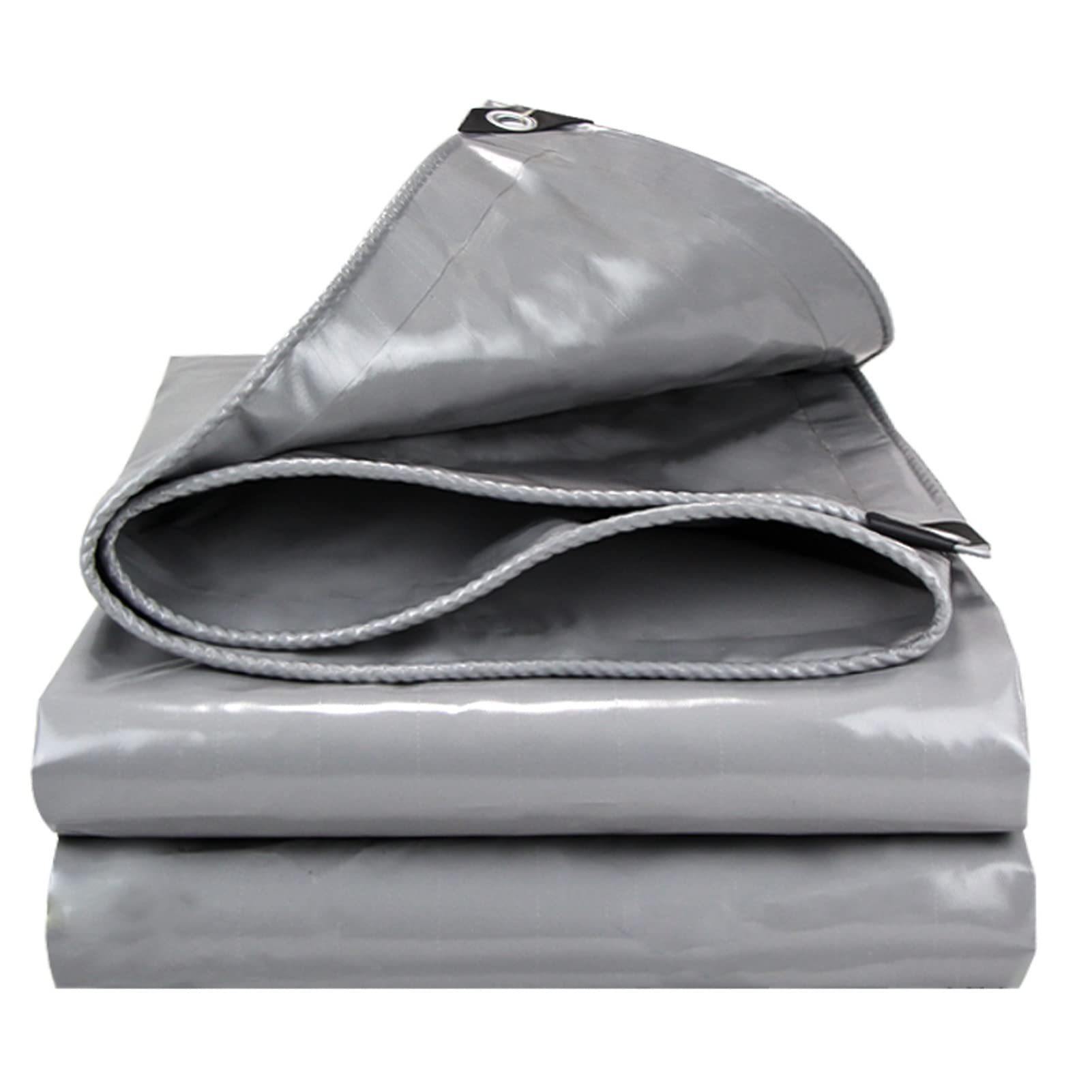 Lona Impermeable para Uso intensivo, Lona para Tienda de campaña, Lona Multiusos con Ojales de Metal, Lona para Caravana, Lona para Suelo Plegable, Color Gris (tamaño: 4 x 7 m)
