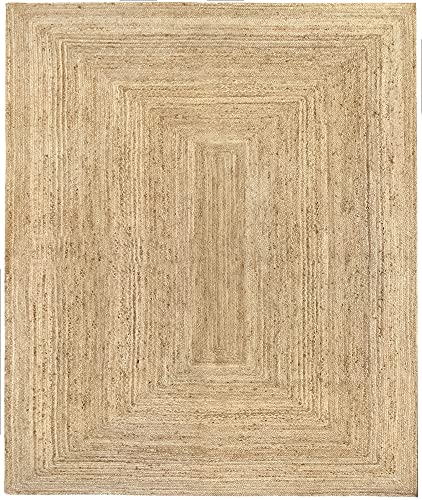 HAMID Jute Teppich, Alhambra Teppich Handgewebt 100% Naturfaser de Jute, Wohnzimmer, Schlafzimmer,...