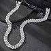 Xikui Cuban Chain Necklaces, Iced Out Miami Bling Rhinestone Hip Hop Jewelry Cuban Link Chains for Men Women (20inch, Silver)