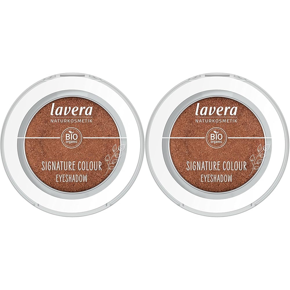 lavera Signature Colour Eyeshadow -Amber 07- bronze - Bio-Mandelöl & Vitamin E - Vegan - schimmernd - Intensive Farbabgabe (1 Stück) (Packung mit 2)