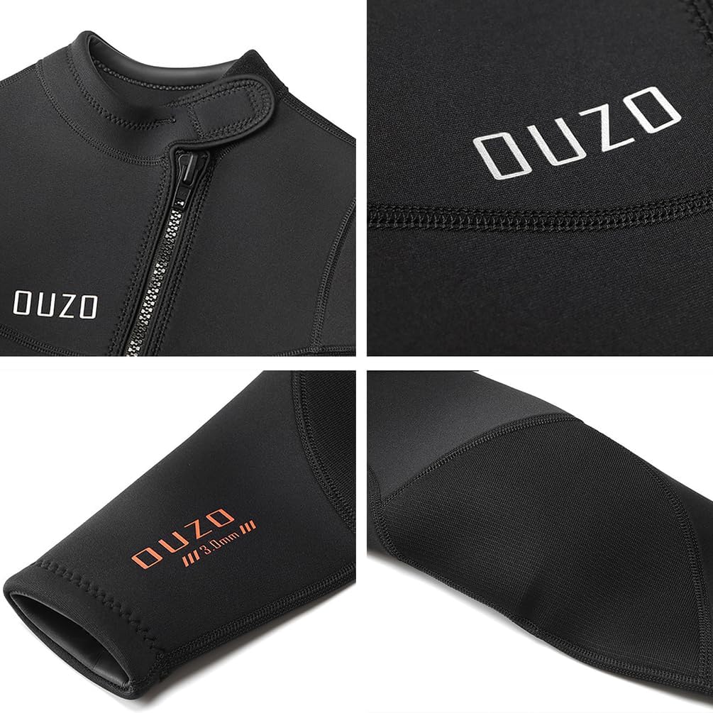 WYYHAA Women's 3MM Neoprene Wetsuit Top Jacket, Front Zipper Long Sleeve Diving Suit with UV Protection & High Stretch, Warm & Comfortable for Swimming, Snorkeling, Scuba, Kayaking