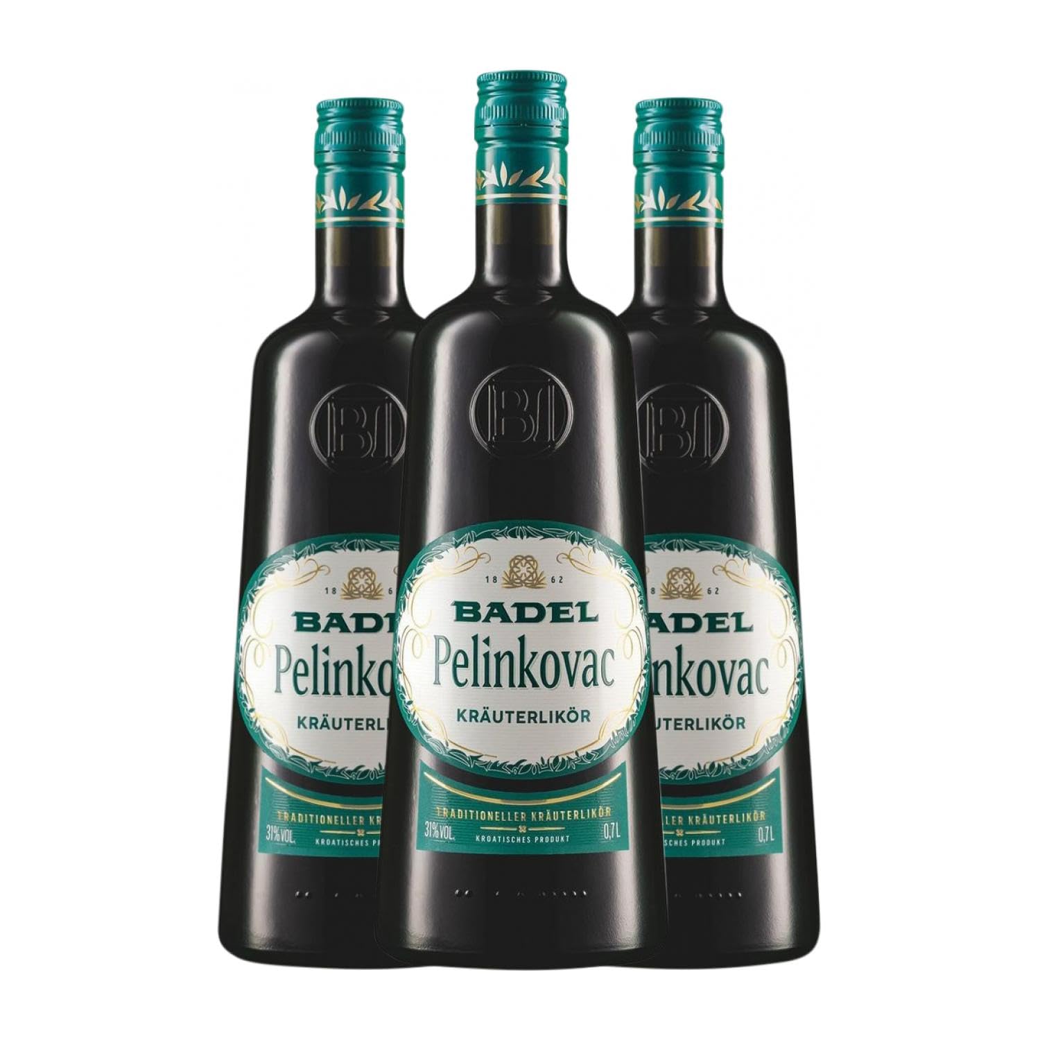 Liköre Badel 1862 Pelinkovac Gorki 70 cl (Karton mit 3 Flaschen von 70 cl)