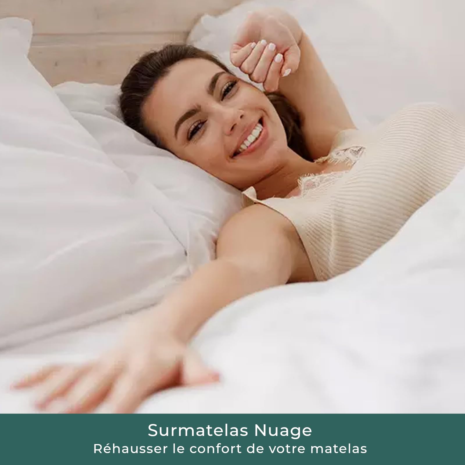 SAMPUR - Surmatelas Nuage | Protection et Confort du Matelas | Circulation optimale de l’air et Accueil Chaleureux (90x190)