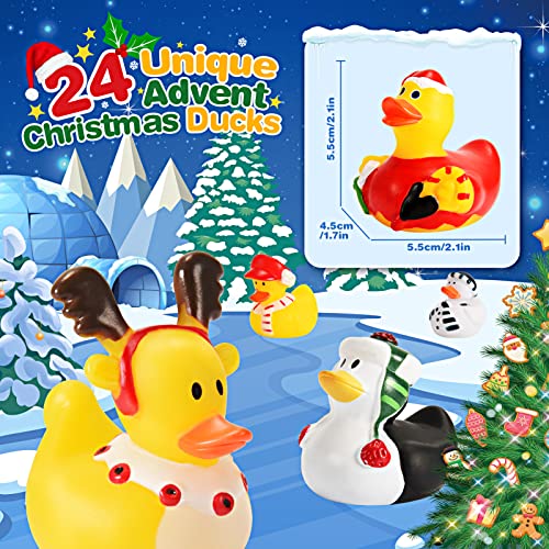 Advent Calendar 2025 Kids, Rubber Duck Bath Toys 24 Days Christmas Countdown Calendar 2025 Christmas Xmas Gifts for Kids Eve Gifts for 3-9 Year Old Girls Toys for 3-10 Year Old Boys - Image 4