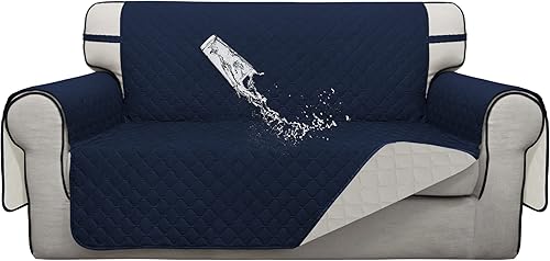 Miniatura 28 de ISSUNTEX - Fundas de sofá de doble protección 100% impermeables para sala de estar, fundas reversibles para sofá de 3 cojines, protector de muebles