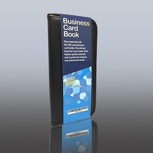 Miniatura 2 de Office Werks Ring Binder Depot - Organizador profesional para libros de tarjetas de visita con funda acolchada de piel sintética negra, con