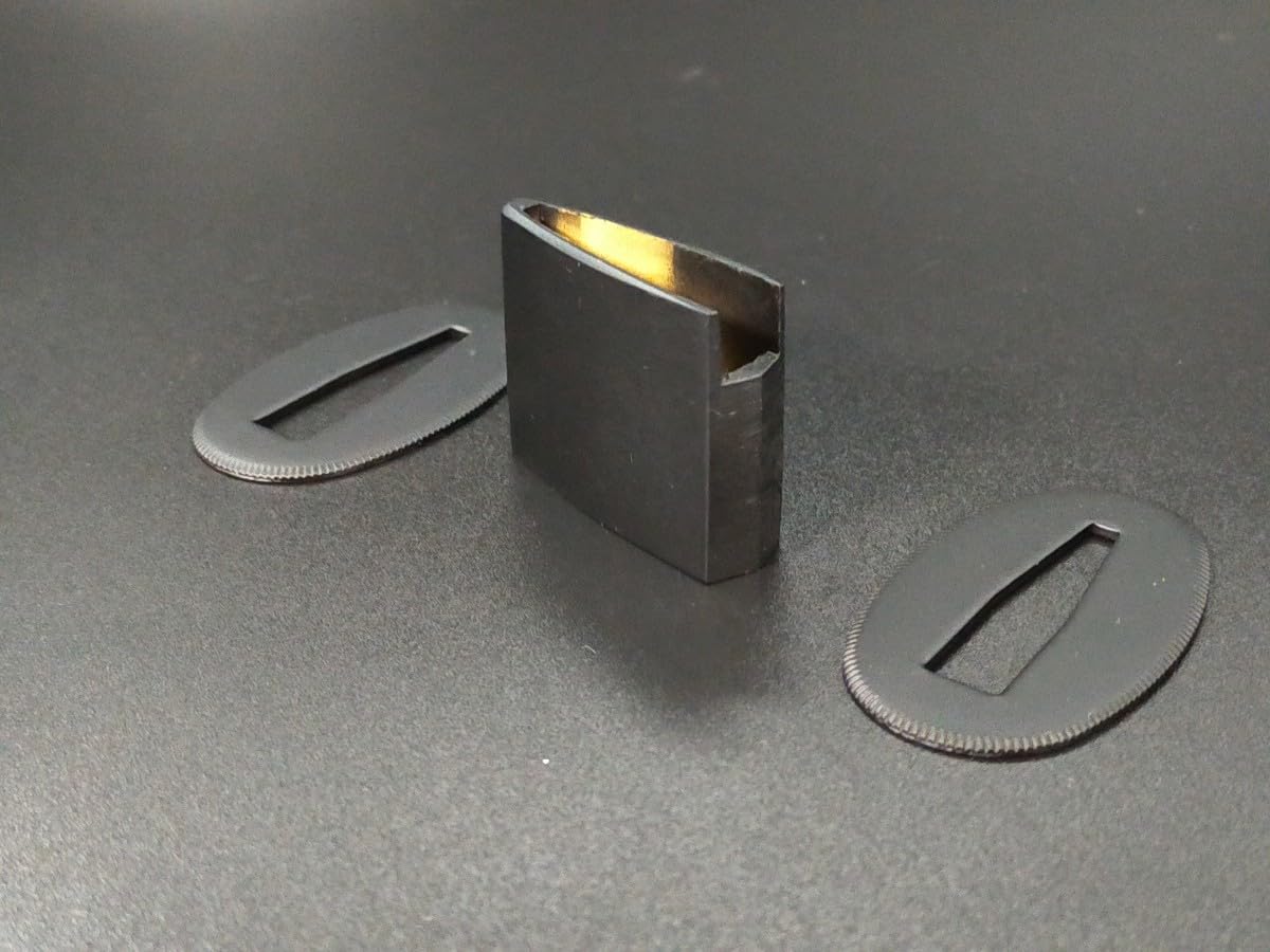 Amazon.co.jp: はばき 切羽 黒色メッキ 銅製 日本刀装具 ハバキ せっぱ