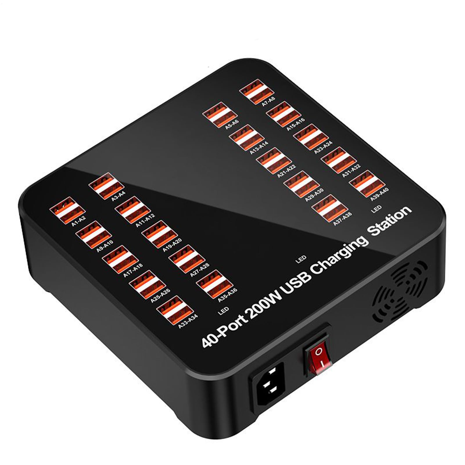 USB Schnellladestation | Mehrfach-Ladegerät mit Mehreren Anschlüssen - Tragbare Steckdose Für Smartphone Tablet Auto Unterwegs Zuhause