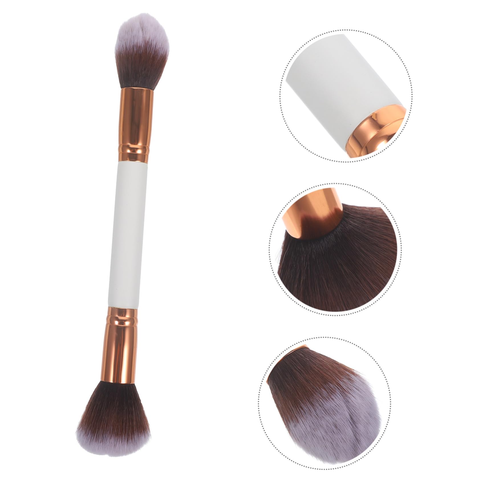 Healeved Set Di 3 Pennelli Per Il Trucco 6 Pezzi Con Manico in Legno A Doppia Estremità E Setole in Nylon Per Cosmetici Da Donna Per Il Trucco Quotidiano