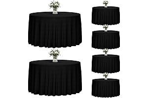 Fixwal 120 Inch Black Round Tablecloths