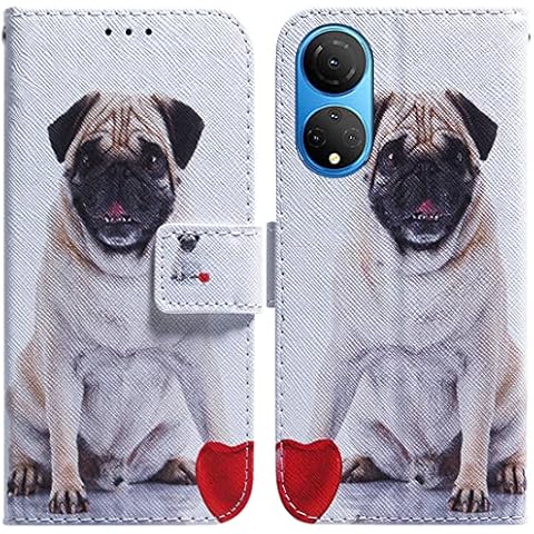 XFDSFDL® Protective Cover for Honor X7 (6.74 Inch) PU Leather Flip Case Dog Pattern with Built Stand Magnetic Closure Card Slot Wallet Phone Shell Holster 04 Cover
