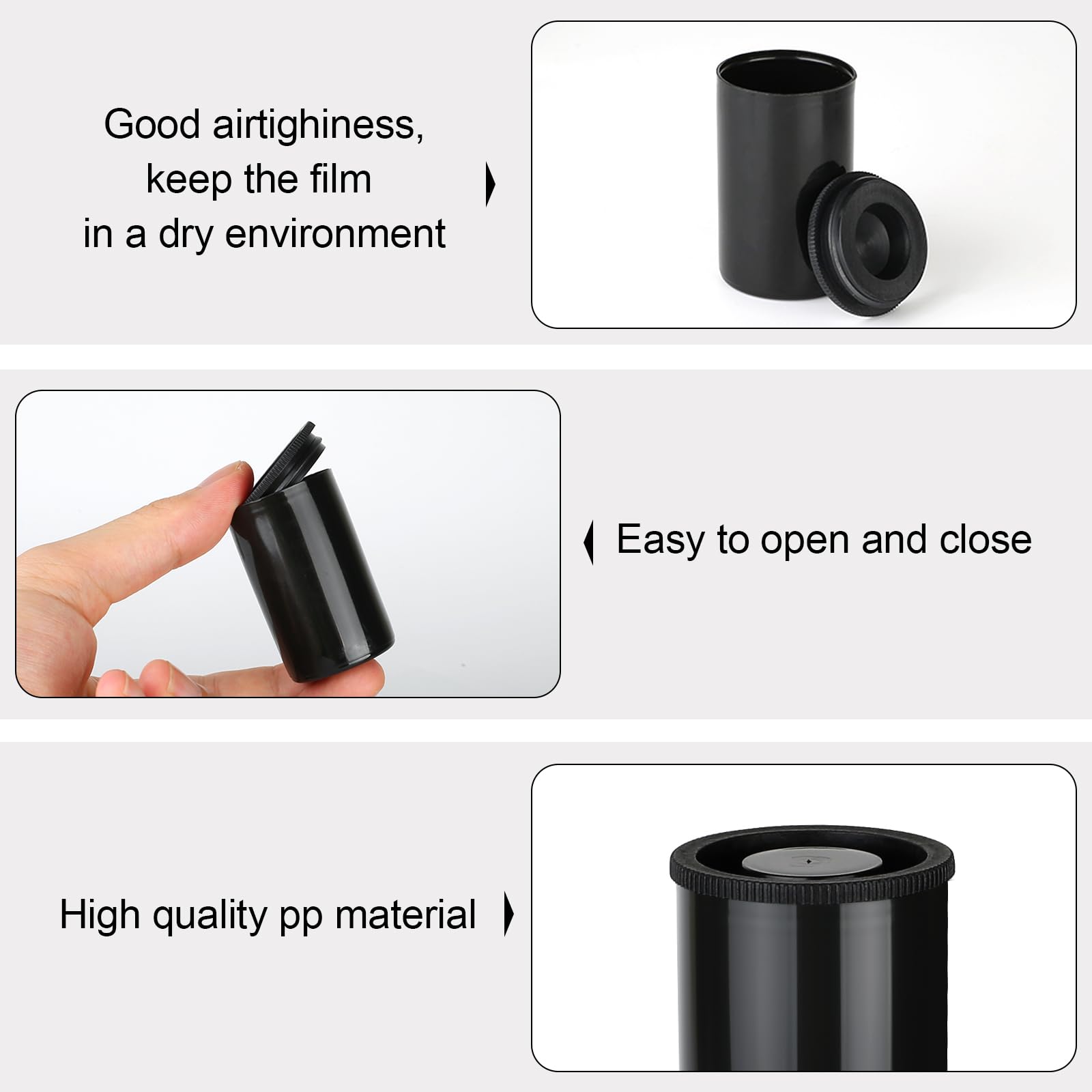 Amentalove 36Pcs Film Canisters 35mm, Film Canisters with Lids, Plastic Film Canister, Film Jars with Lid - Image 4