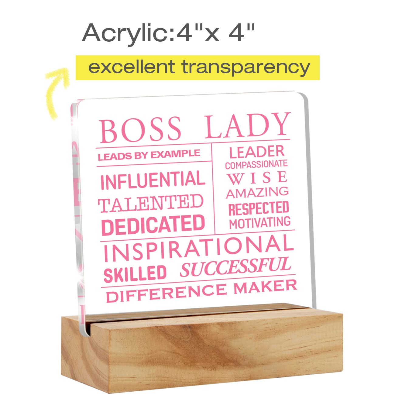 Acryl-Dankeschön-Schild „Boss Lady“ – Geschenk Für Lehrer, Chefin, Kollegin