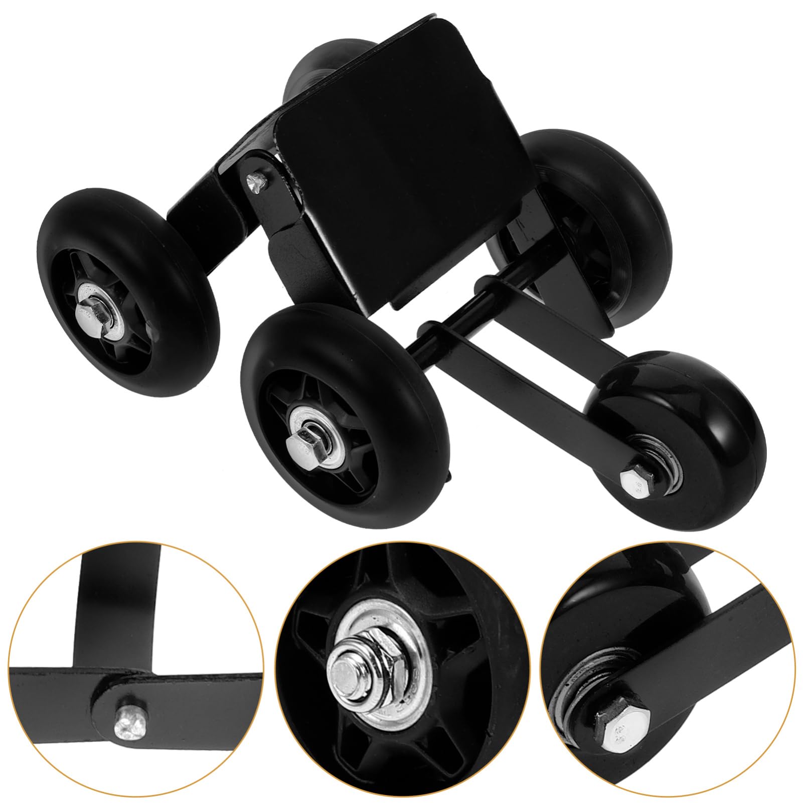 Chariot à Roue De Pneu De Moto Noir, Outil De Déplacement De Pneus D’Urgence, Rouleau Robuste Compatible Tricycle Électrique, Accessoire Dépannage Crevaison pour Motards Et Cyclistes