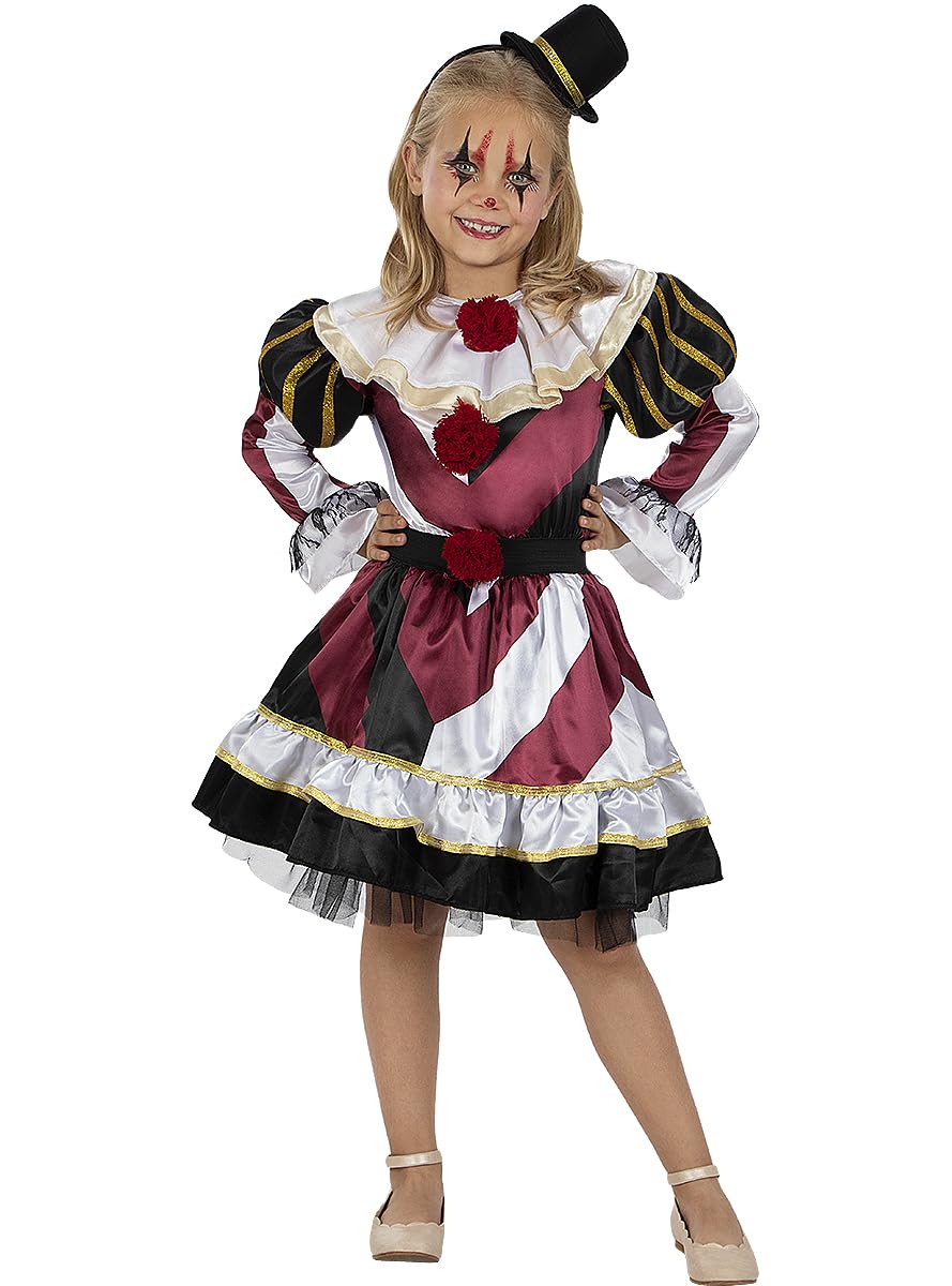Funidelia | Costume da clown horror premium per bambina Pagliacci, Killer Clown, Halloween, Horror - Costume per bambini e accessori per Feste, Carnevale e Halloween - Porpora