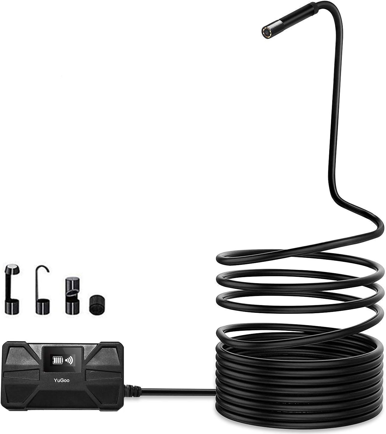 Wireless Endoscope, WiFi Endoscope, 1080P HD WiFi Borescope Inspection Camera with 2.0MP, IP68 Waterproof Semi-Rigid Snake Cable and 8mm Lens for Android, iOS, Tablet-16.5ft