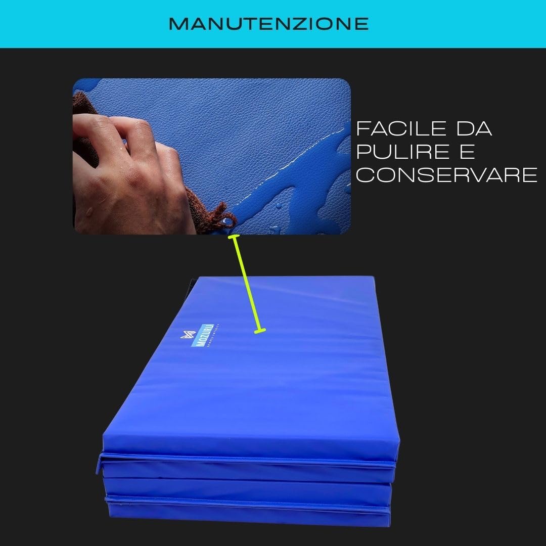 Tappetino pieghevole multifunzionale 240x120x5 cm | Ideale per ginnastica, yoga, pilates, ginnastica ritmica | PVC premium, antiscivolo, facile da pulire