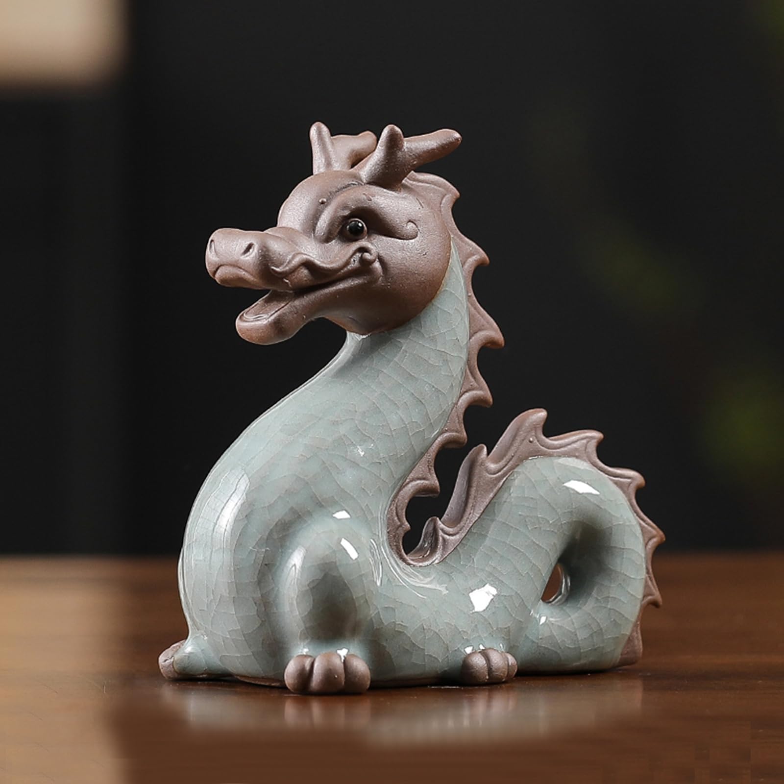 YUZDNM Ceramic animal figurines, Chinese zodiac animal sculptures, symbolizing success and wealth, a lucky gift(#a)