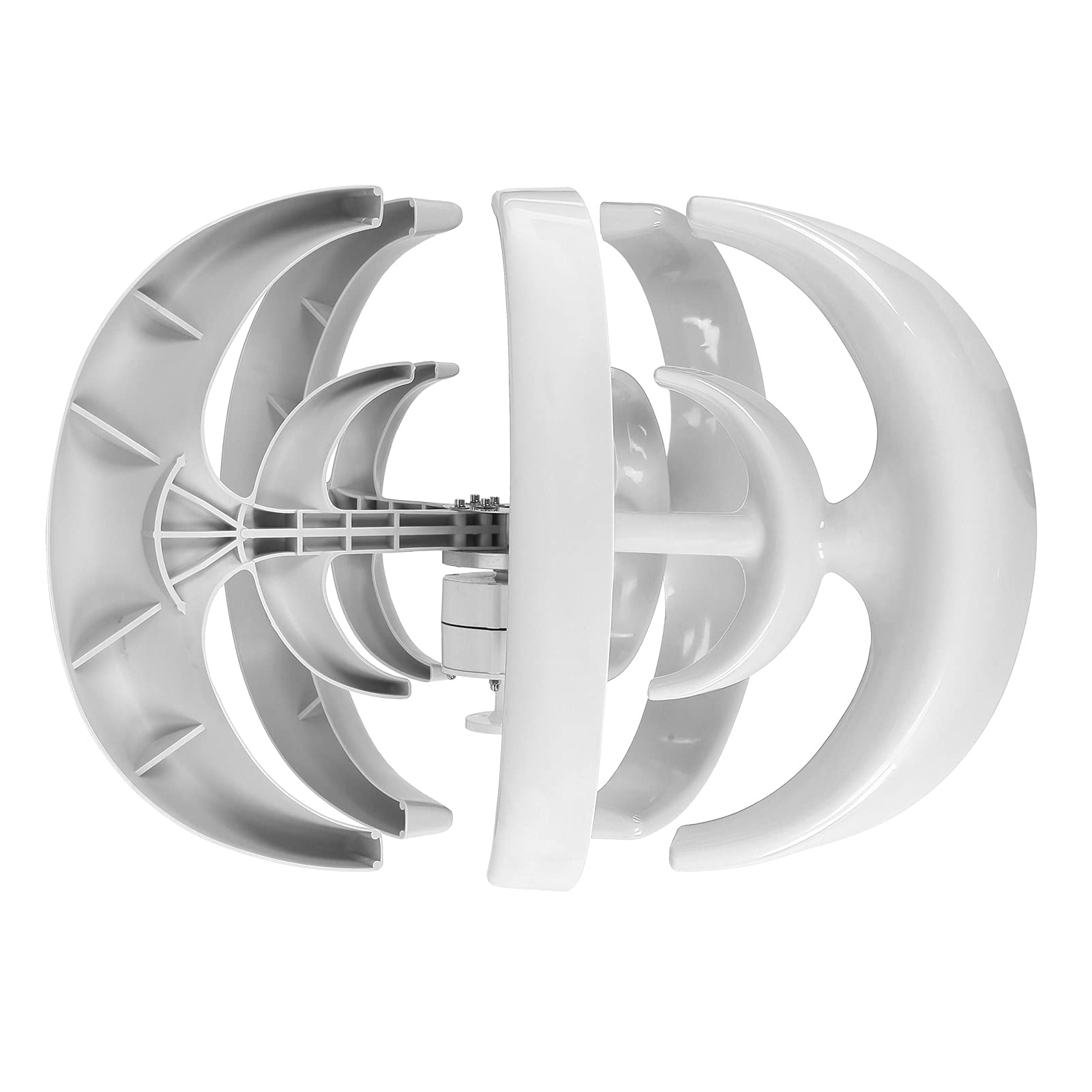 Garosa Kit di Eoliche a 5 Pale da 100 W Generatore di Energia Eolica per Barche Ricarica con Bassa velocità di Avvio 2 M/s Corpo in Acciaio Legato Bianco per Cabine di Barche (48V)