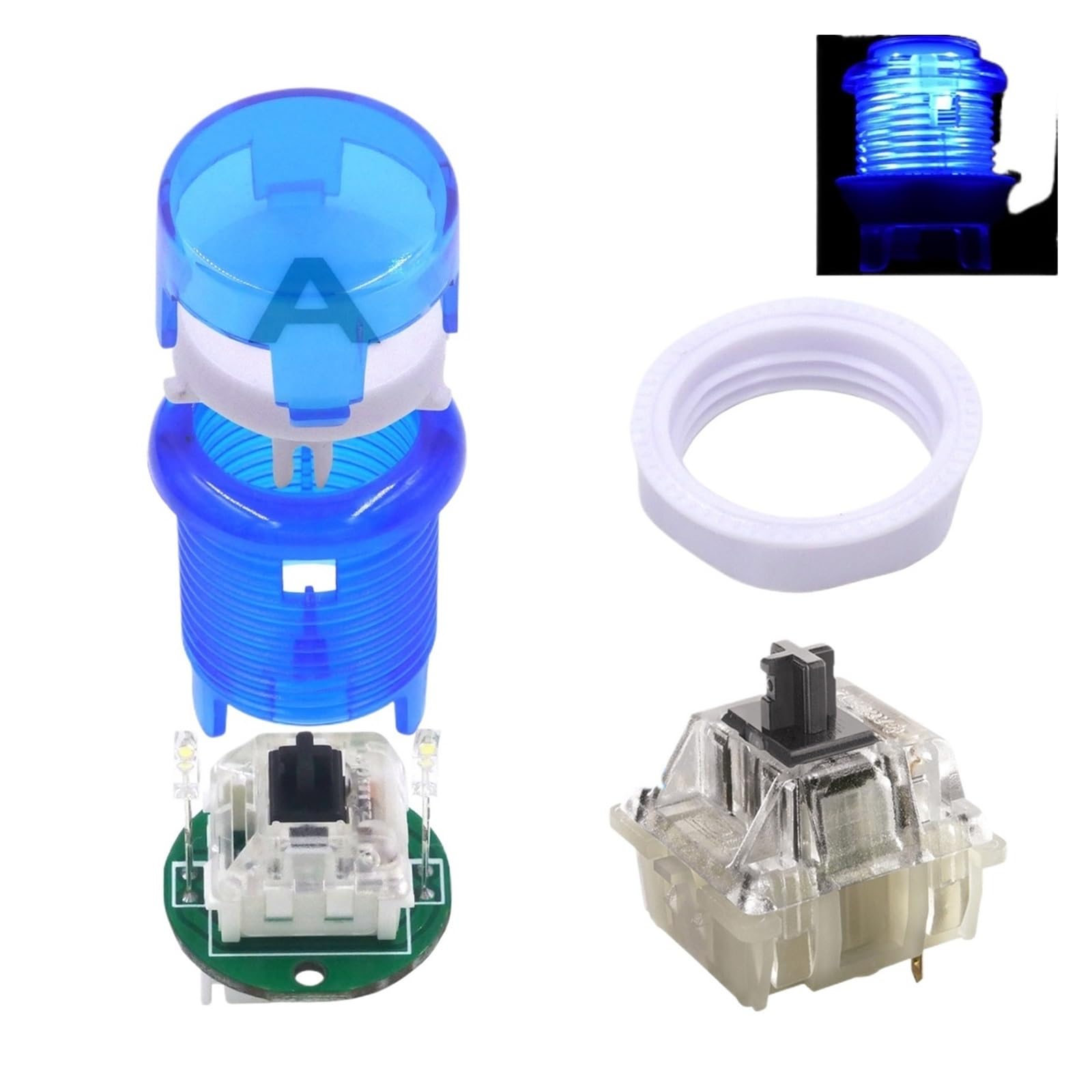 Controller Arcade 3 D Gamepad Stick Analogico Sensore Joystick Microswitch LED Pulsante Encoder (Multicolore)