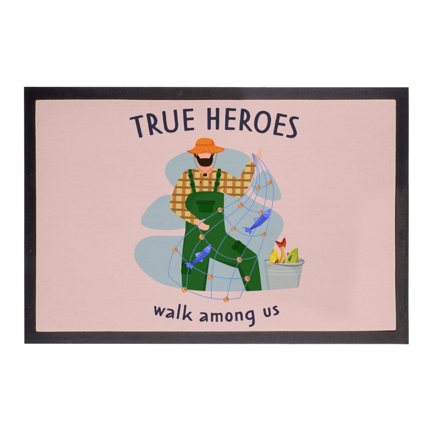 Paillasson rose True Heroes Fisherman Sailor | Tapis d'entrée 60x40 cm