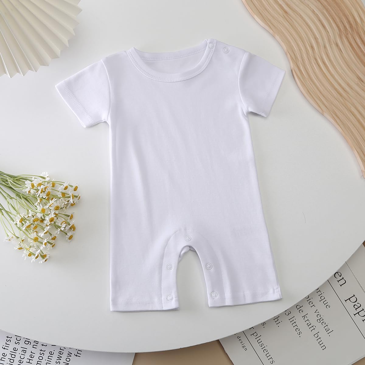 Newborn Short Sleeve Romper Solid Jumpsuit Cotton Infant Clothes Baby Girl Boy One-Piece Outfit 0-12 Months - Image 2