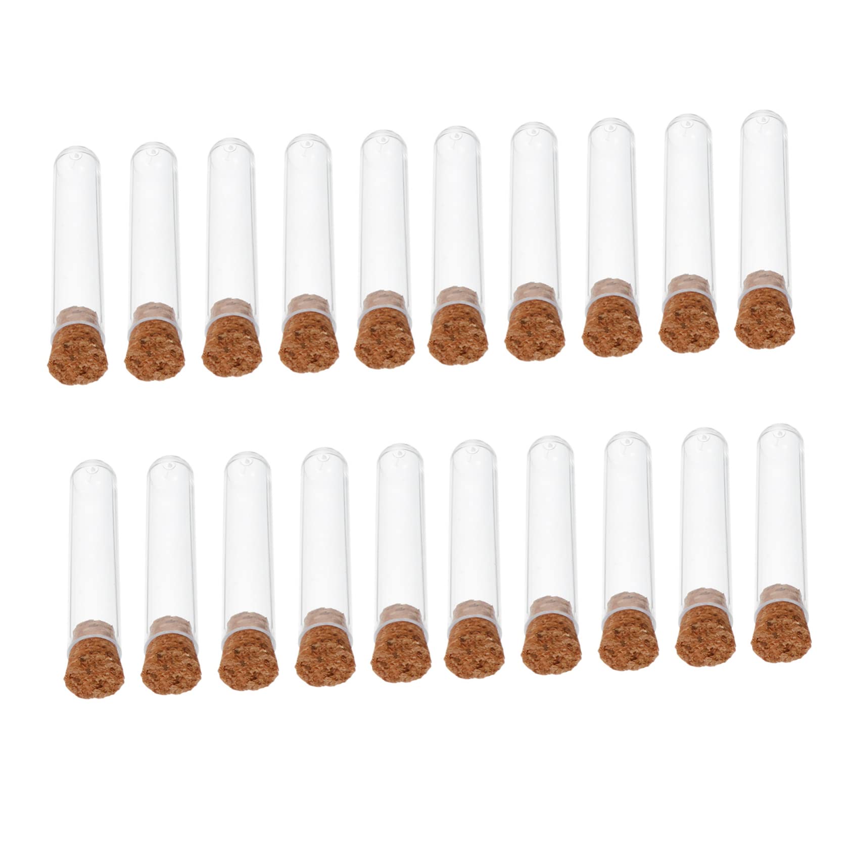 BELLIFFY 40pcs Wood Stopper Test Tubes Liquid Container Large Test Tubes with Caps Science Experiment Equipment for Boys and Girls