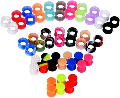 Stuppendux 54PCS Silicone Tunnels Ear Gauges Tunnels Plugs Stretchers Expander M