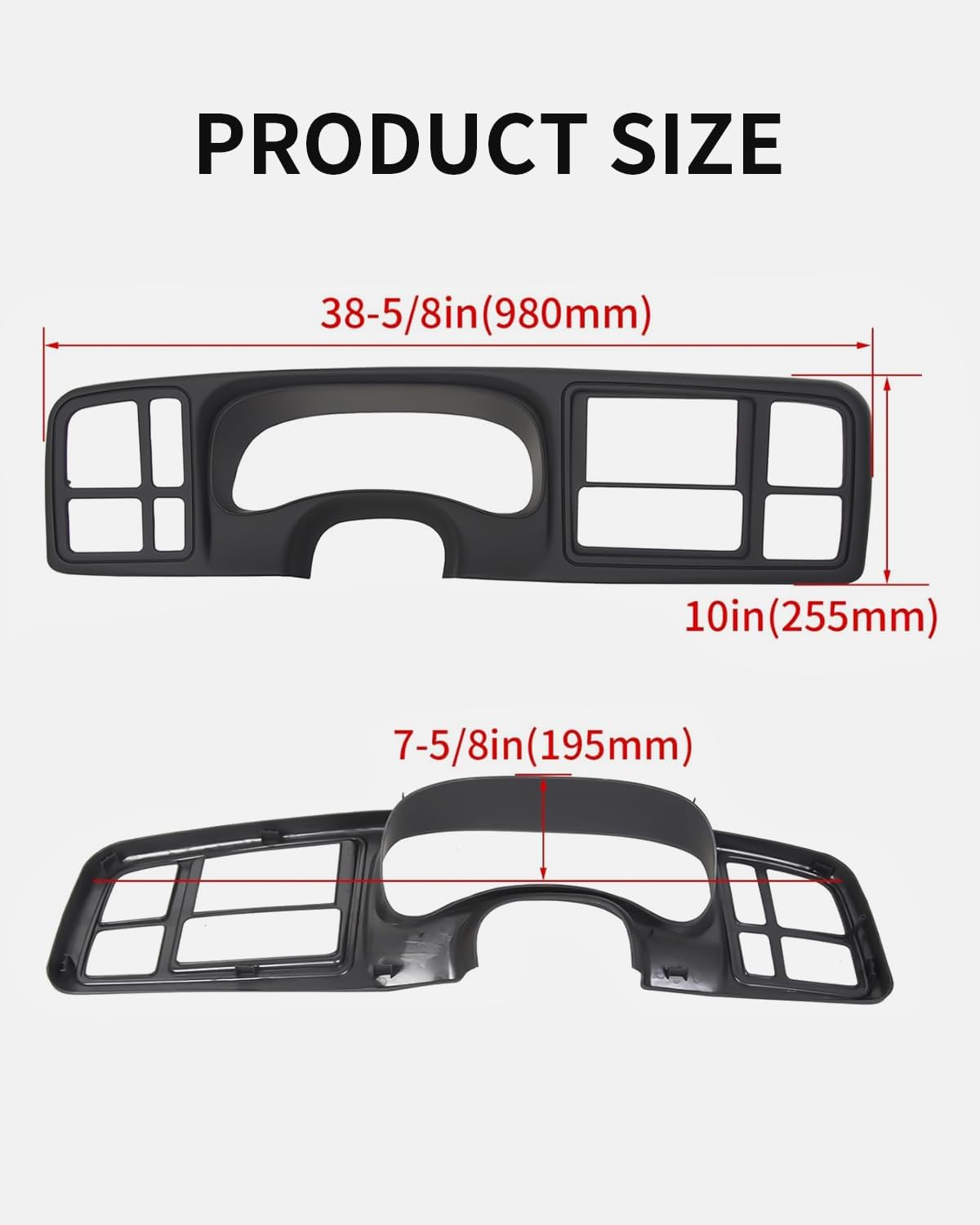KARPAL Double Din Dash Bezel Cover Kit Compatible With 1999-2002 GMC Sierra Full-Size Trucks/SUV's Chevy Silverado Car Stereo Radio 15731974 15772850