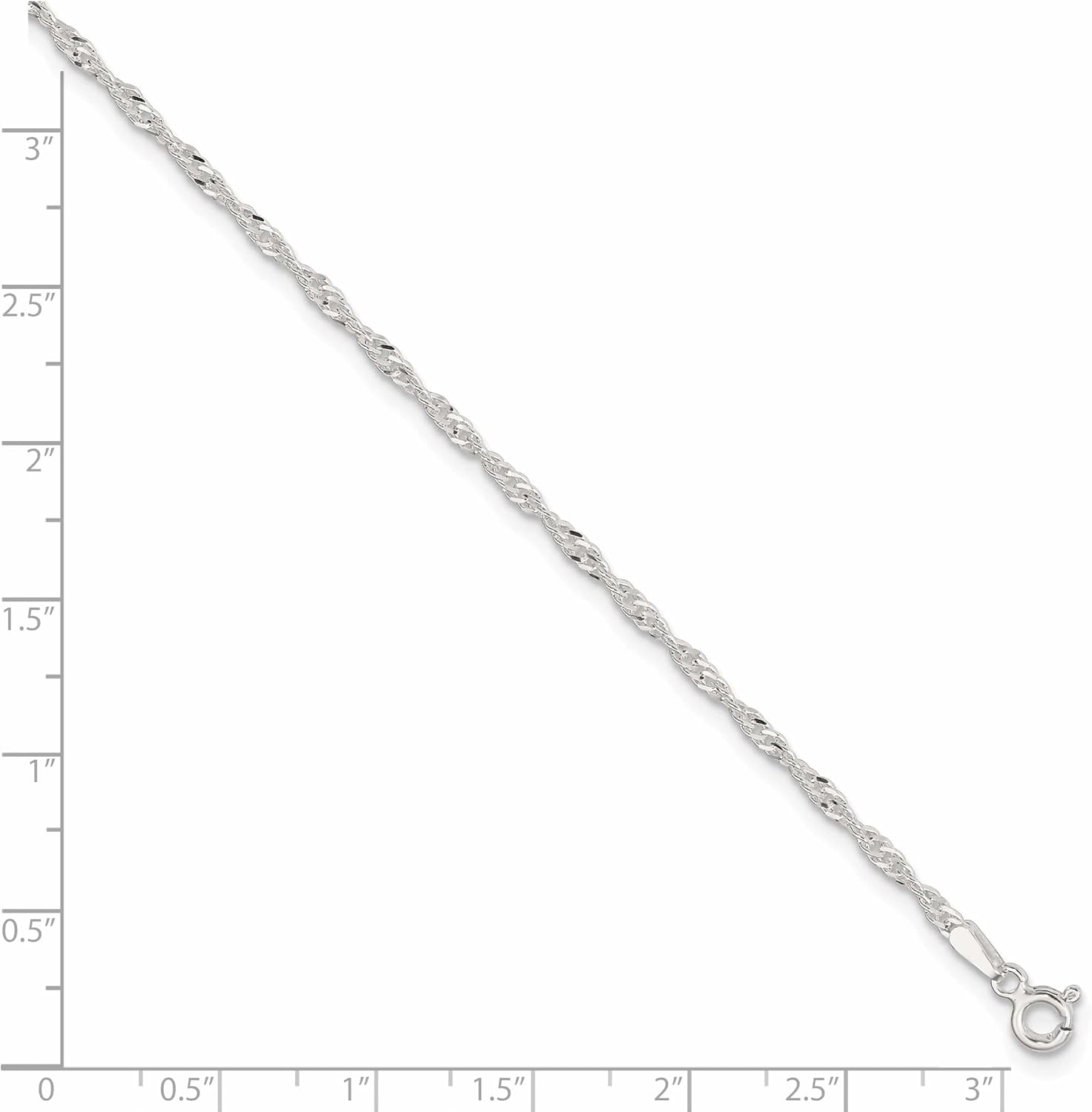 Sterling Silver Singapore Chain Anklet