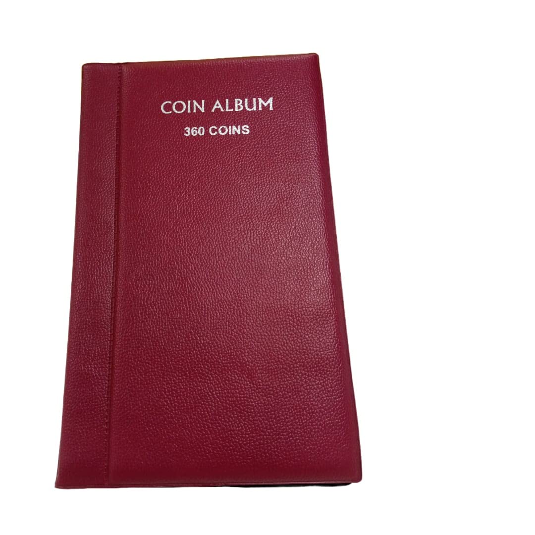 Akash Enterprise Currency Album,Pockets Coin Holder Collection Coin Storage Album Book for Collectors, Money Penny Pocket,Plastic (360, Maroon)-image-41
