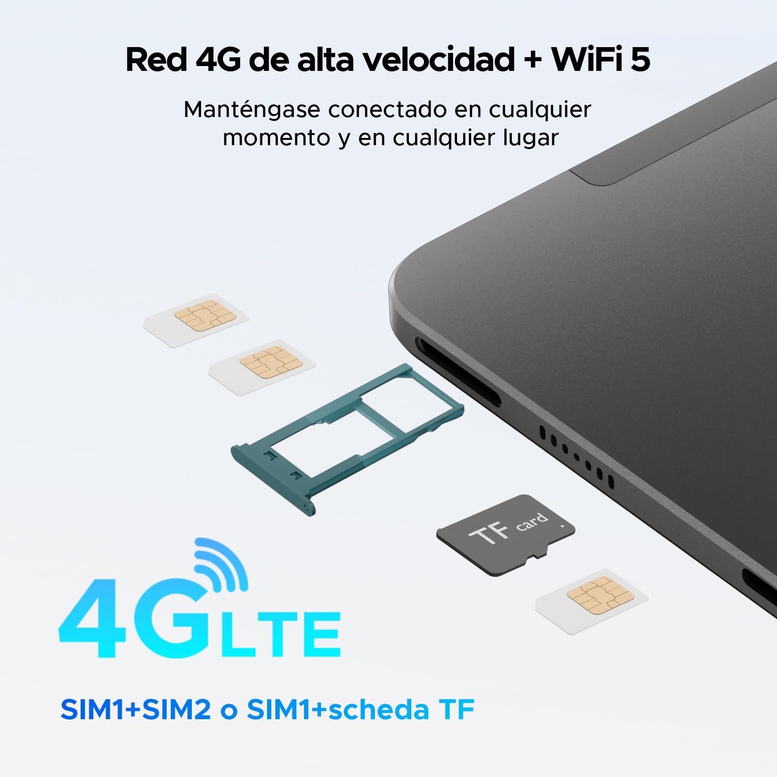 P12 Pro Tablets 12 Pulgadas, 2.4K 120Hz & 4G Sim LTE, 48GB+256GB/2TB Gemini AI & 12000mAh/18W Tablet Android 16, T7300 Octa Core Tablet con Teclado, Quad Speakers/Widevine L1/Mouse/Funda
