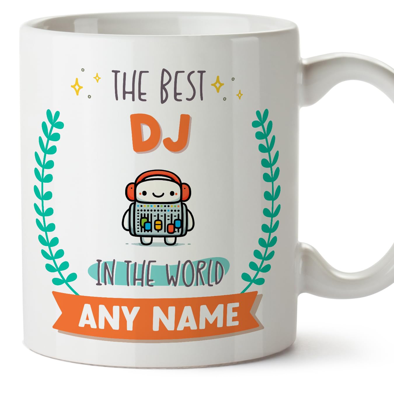 MUGFFINS Personalised Mug for DJ Woman - in English - World's Best - with Doodle - Funny Custom Gift for Colleagues - Ceramic 11oz Mug — image 1