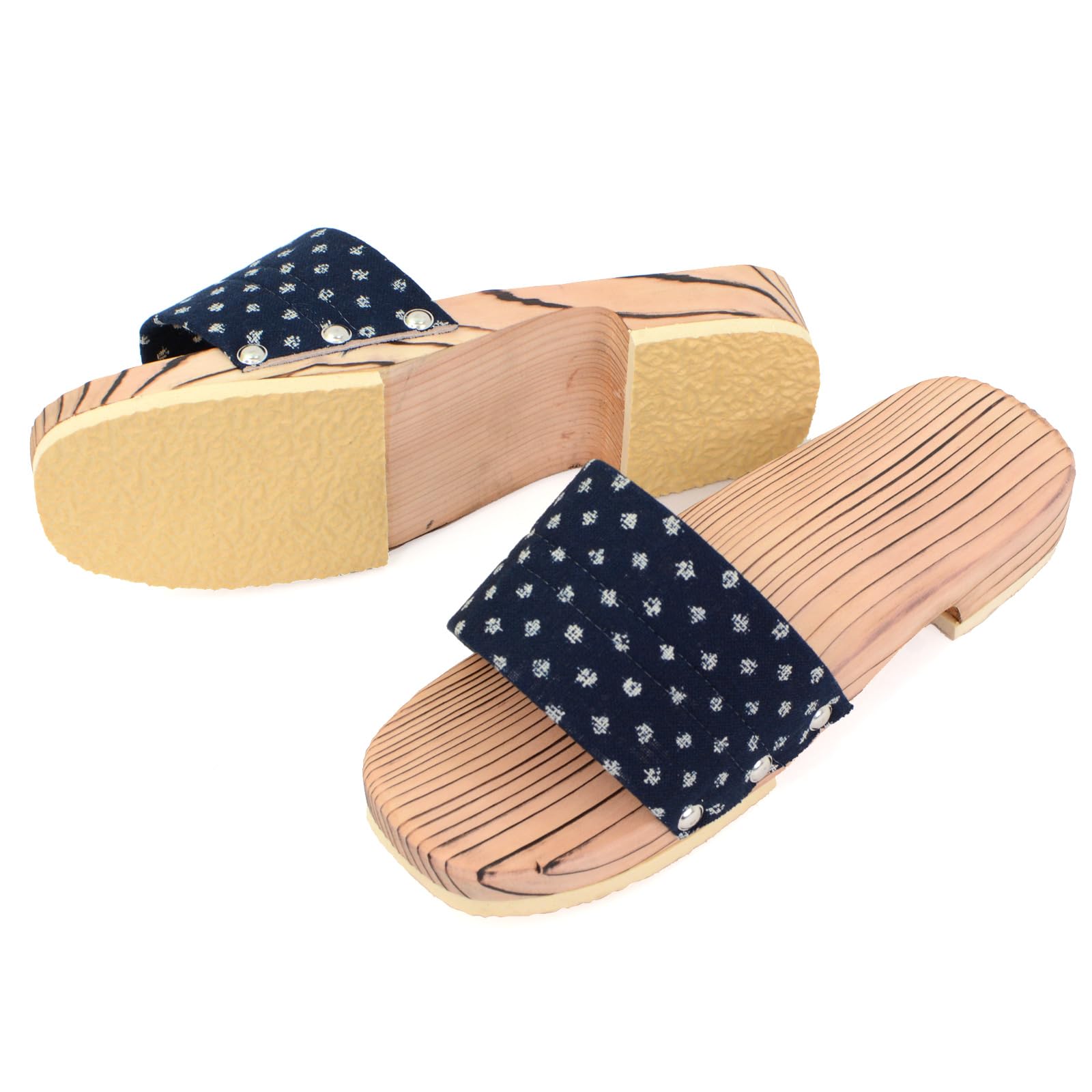Takeharu Hita Cedar Geta Clogs, Dot Pattern