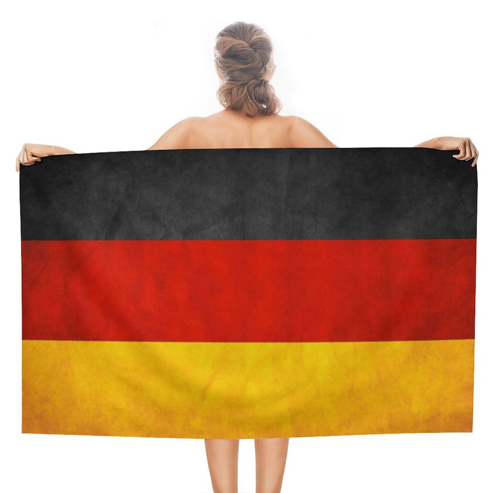 LWORZIIB Beach Towel, Germany Flag Bath Towel, Absorbent Towel for Swimming, Sports, Travel