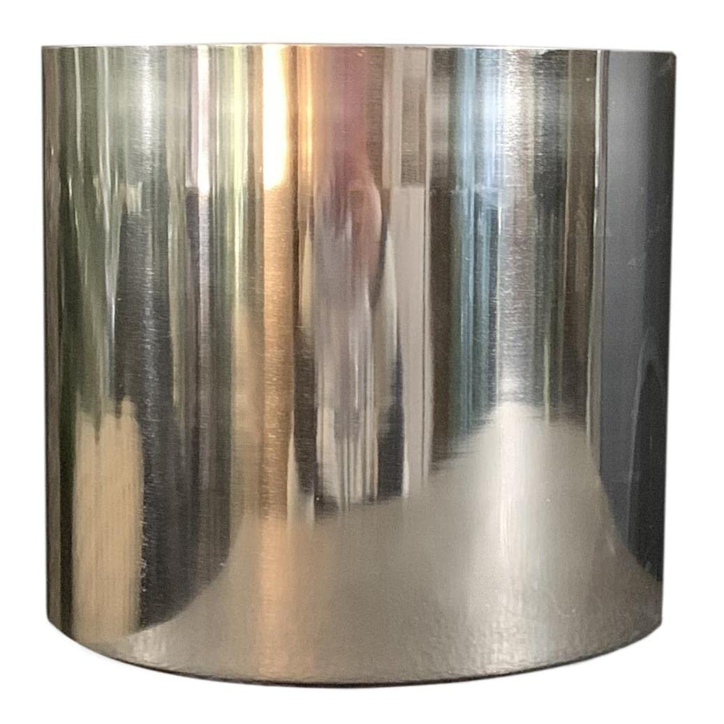 Leaf Modern Metal Planter - Polished Silver Finish - 18cm High