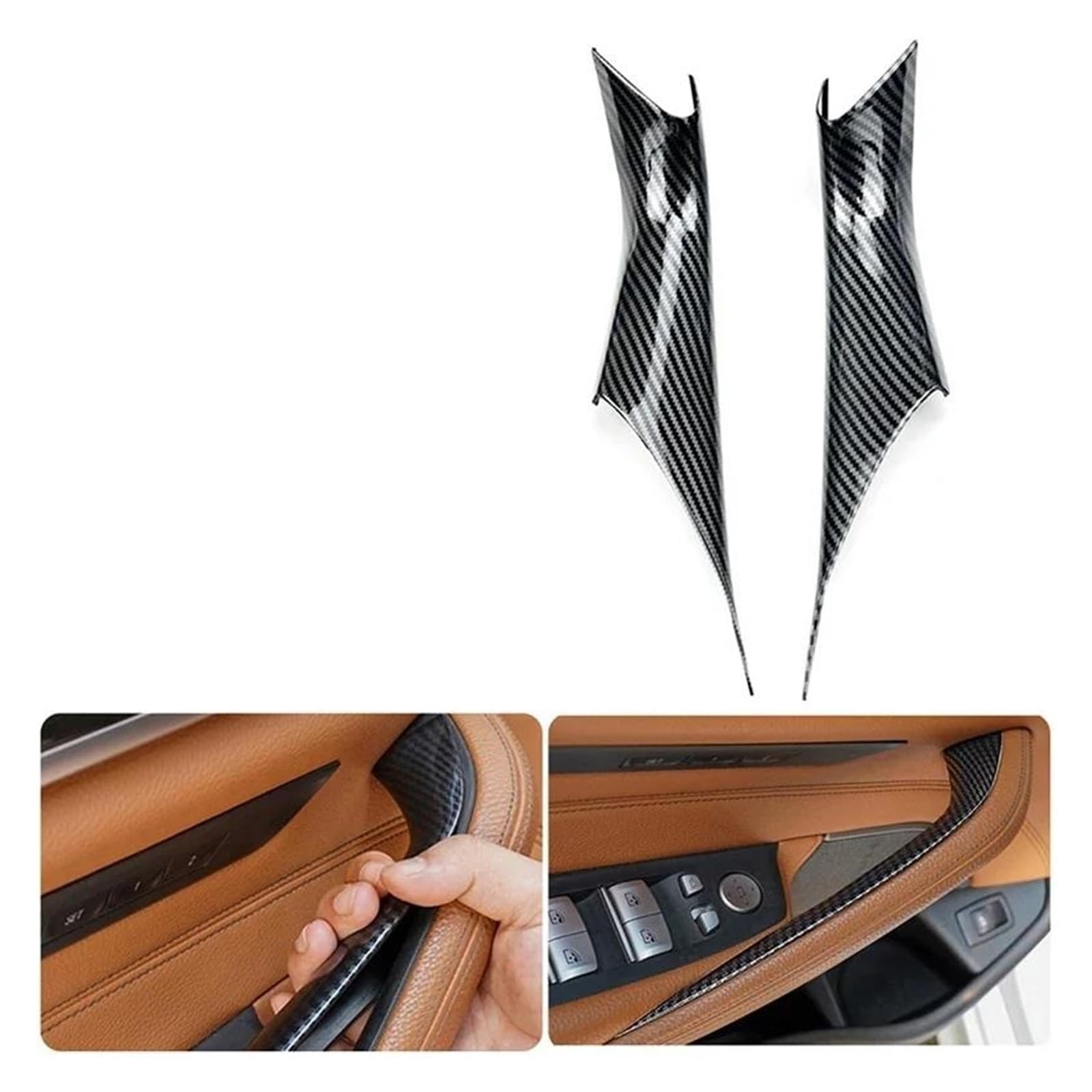 Maniglia interna Facile installazione 2/4 pezzi trazione interno per auto Coperture di trazione per BMW Serie 5 G30 G38 2018 2019-2021 2022 2023 Maniglia interna portiera(4 Carbon Fiber Look)