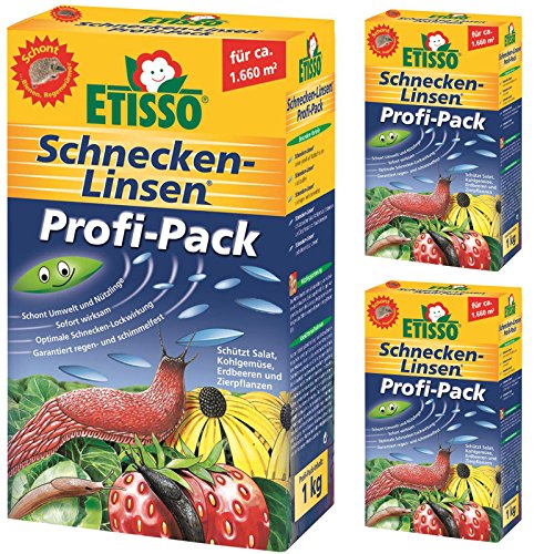 Preisvergleich Produktbild 3 x 1 kg ETISSO Schnecken-Linsen Profi-Pack Schneckenmittel