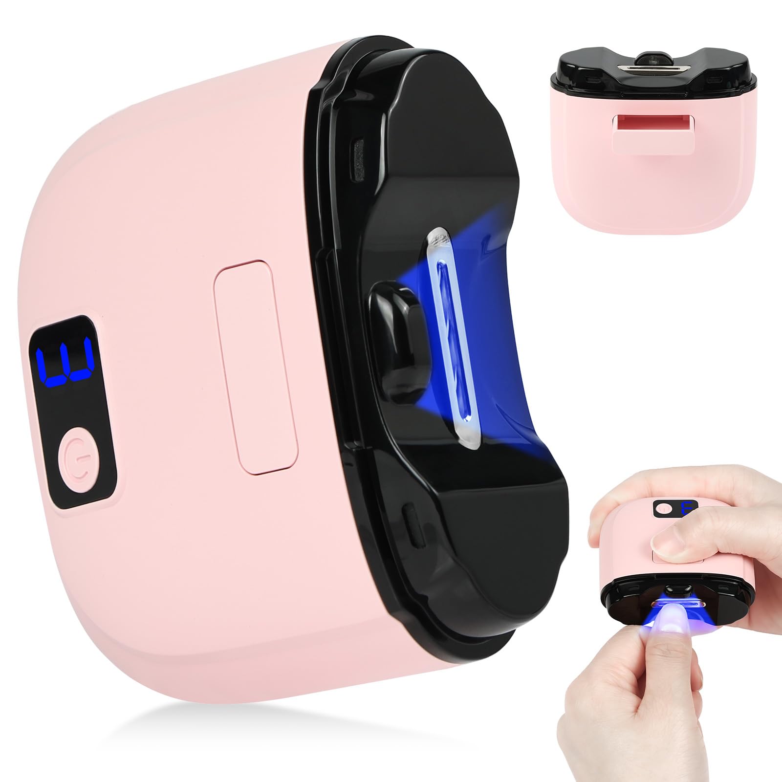AOOWU Elektrischer Nagelknipser, Nageltrimmer Nagelpolierer 2 in 1, Nagelreste mit Licht, Kabelloser 3-Gang-Nagelknipser, Kein Lärm Fingernagelknipser für Babys, Ältere Menschen und Erwachsene